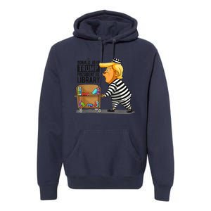 Prison Trump Presidential Library Funny Anti Trump Premium Hoodie