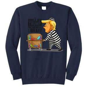 Prison Trump Presidential Library Funny Anti Trump Tall Sweatshirt