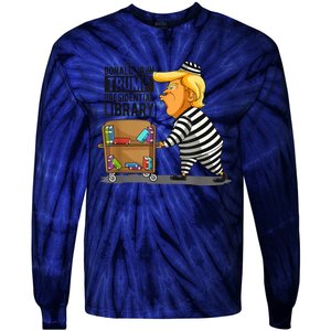 Prison Trump Presidential Library Funny Anti Trump Tie-Dye Long Sleeve Shirt