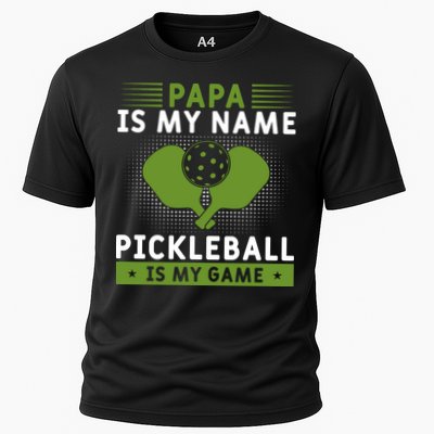 Pickleball Team Papa Is My Name Pickleball Is My Game Paddles Sport Gift Performance Shirt