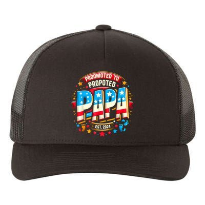 Promoted To Papa Est. 2024 New Papa Fathers Day Yupoong Adult 5-Panel Trucker Hat