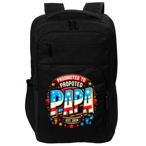 Promoted To Papa Est. 2024 New Papa Fathers Day Impact Tech Backpack