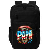 Promoted To Papa Est. 2024 New Papa Fathers Day Impact Tech Backpack