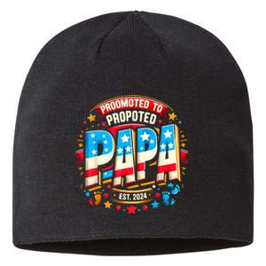 Promoted To Papa Est. 2024 New Papa Fathers Day Sustainable Beanie