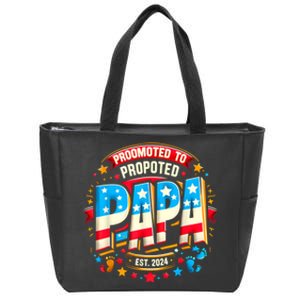 Promoted To Papa Est. 2024 New Papa Fathers Day Zip Tote Bag