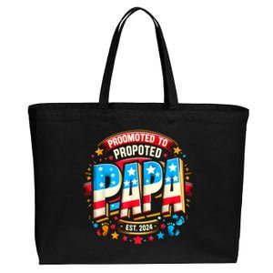 Promoted To Papa Est. 2024 New Papa Fathers Day Cotton Canvas Jumbo Tote