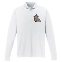 Pesto The Penguin And Moo Deng The Baby Hippo Funny Performance Long Sleeve Polo