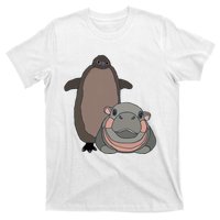 Pesto The Penguin And Moo Deng The Baby Hippo Funny T-Shirt