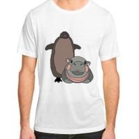 Pesto The Penguin And Moo Deng The Baby Hippo Funny Adult ChromaSoft Performance T-Shirt