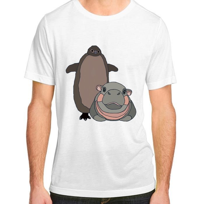 Pesto The Penguin And Moo Deng The Baby Hippo Funny Adult ChromaSoft Performance T-Shirt