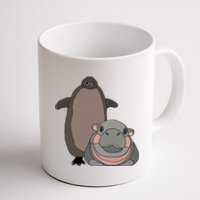 Pesto The Penguin And Moo Deng The Baby Hippo Funny Coffee Mug