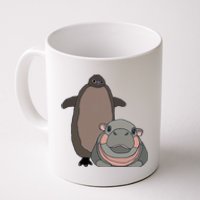 Pesto The Penguin And Moo Deng The Baby Hippo Funny Coffee Mug