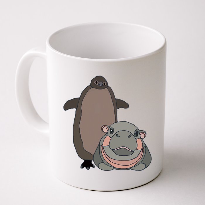 Pesto The Penguin And Moo Deng The Baby Hippo Funny Coffee Mug