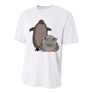 Pesto The Penguin And Moo Deng The Baby Hippo Funny Performance Sprint T-Shirt