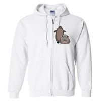 Pesto The Penguin And Moo Deng The Baby Hippo Funny Full Zip Hoodie