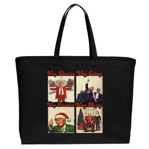 President Trumpxmas Pajamas Funny Christmas Cotton Canvas Jumbo Tote