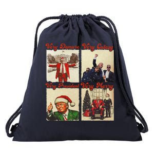 President Trumpxmas Pajamas Funny Christmas Drawstring Bag