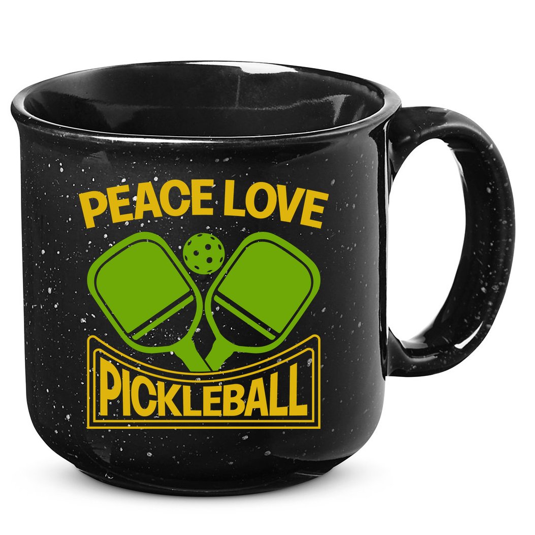 Pickleball Team Peace Love Pickleball Paddles Sport Gift 15oz Campfire Ceramic Mug
