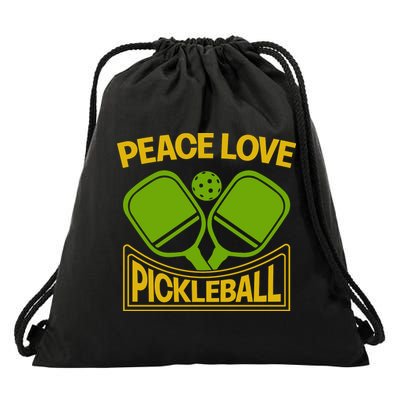 Pickleball Team Peace Love Pickleball Paddles Sport Gift Drawstring Bag