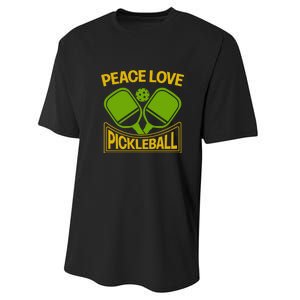 Pickleball Team Peace Love Pickleball Paddles Sport Gift Performance Sprint T-Shirt