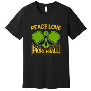 Pickleball Team Peace Love Pickleball Paddles Sport Gift Premium T-Shirt