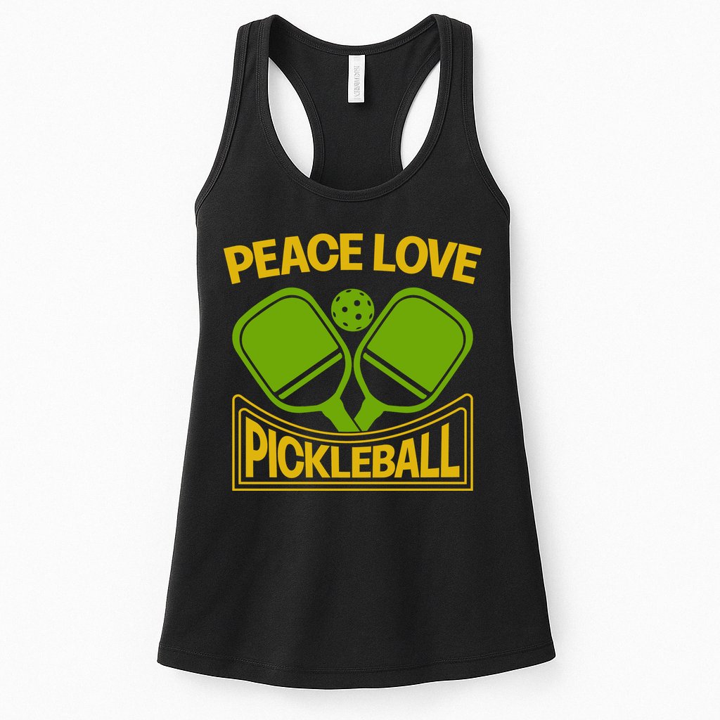 Pickleball Team Peace Love Pickleball Paddles Sport Gift Womens Tank Top