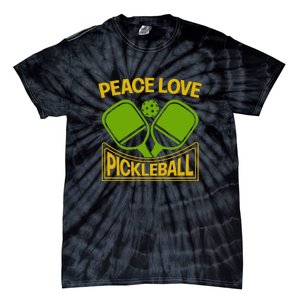 Pickleball Team Peace Love Pickleball Paddles Sport Gift Tie-Dye T-Shirt