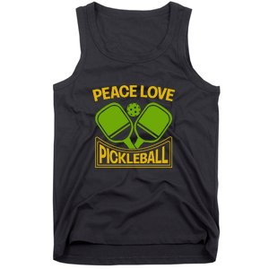 Pickleball Team Peace Love Pickleball Paddles Sport Gift Tank Top