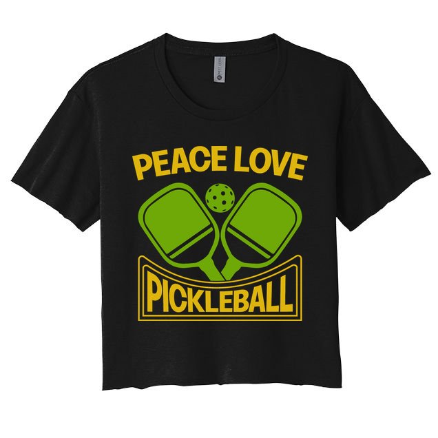 Pickleball Team Peace Love Pickleball Paddles Sport Gift Crop Top