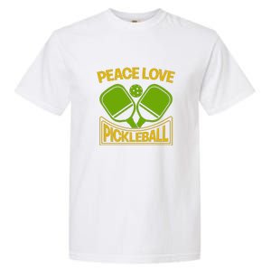 Pickleball Team Peace Love Pickleball Paddles Sport Gift Garment-Dyed Heavyweight T-Shirt