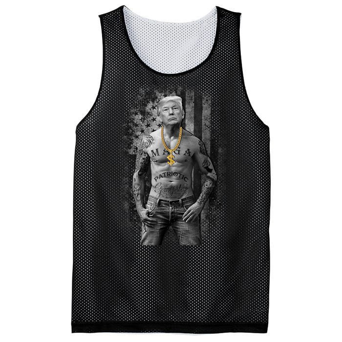 Pro Trump Patriotic Gangster Felon Conviction Mesh Reversible Basketball Jersey Tank