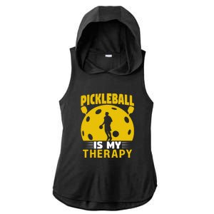 Pickleball Team Pickleball Is My Therapy Paddles Sport Gift Ladies PosiCharge Tri-Blend Wicking Draft Hoodie Tank