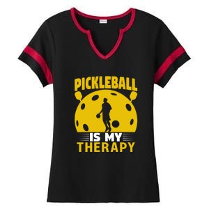 Pickleball Team Pickleball Is My Therapy Paddles Sport Gift Ladies Halftime Notch Neck Tee