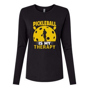 Pickleball Team Pickleball Is My Therapy Paddles Sport Gift Womens Cotton Relaxed Long Sleeve T-Shirt