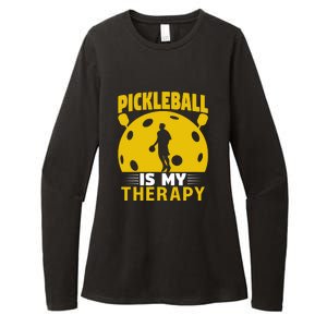 Pickleball Team Pickleball Is My Therapy Paddles Sport Gift Womens CVC Long Sleeve Shirt