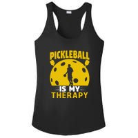 Pickleball Team Pickleball Is My Therapy Paddles Sport Gift Ladies PosiCharge Competitor Racerback Tank