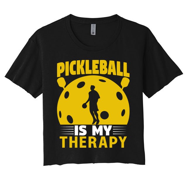 Pickleball Team Pickleball Is My Therapy Paddles Sport Gift Crop Top
