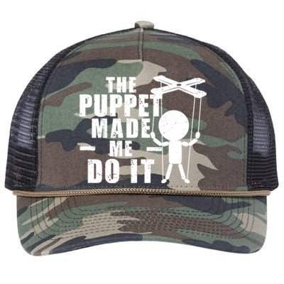 Puppeteer The Puppet Made Me Do It Marionette Great Gift Retro Rope Trucker Hat Cap