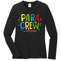 Para Teacher Paraprofessional Parapro Ladies Long Sleeve Shirt