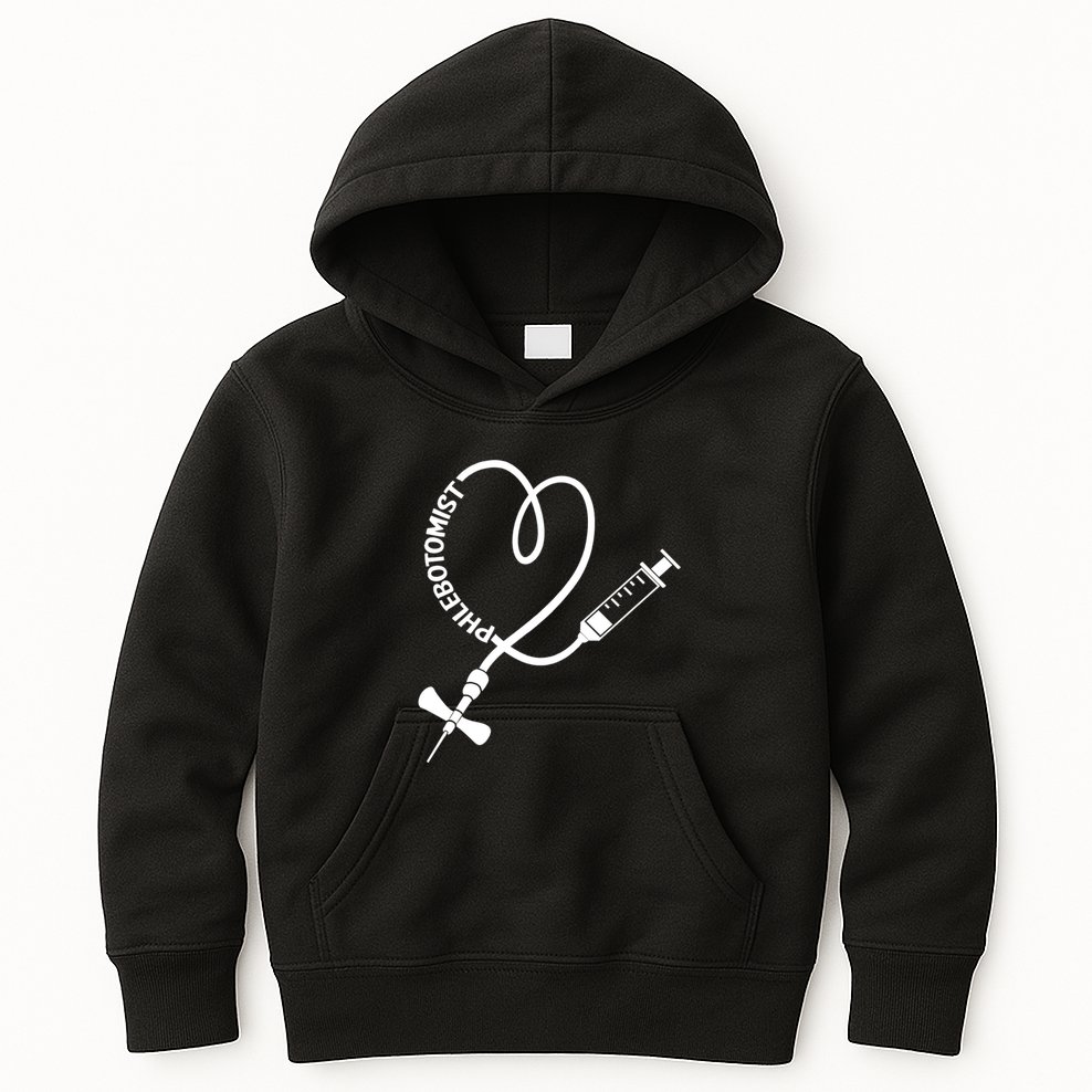 Phlebotomy Technician Phlebotomist Blood Nurse Heart Kids Hoodie