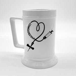 Phlebotomy Technician Phlebotomist Blood Nurse Heart Beer Stein