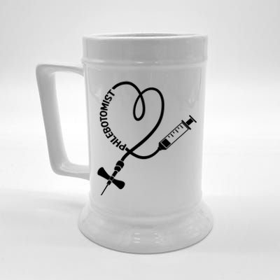 Phlebotomy Technician Phlebotomist Blood Nurse Heart Beer Stein