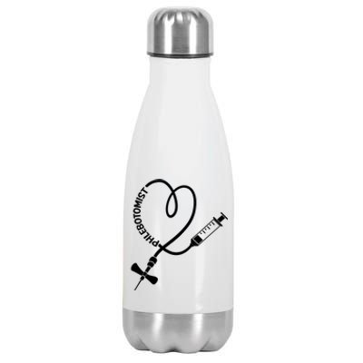 Phlebotomy Technician Phlebotomist Blood Nurse Heart Stainless Steel Insulated Water Bottle