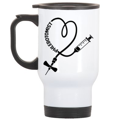 Phlebotomy Technician Phlebotomist Blood Nurse Heart Stainless Steel Travel Mug