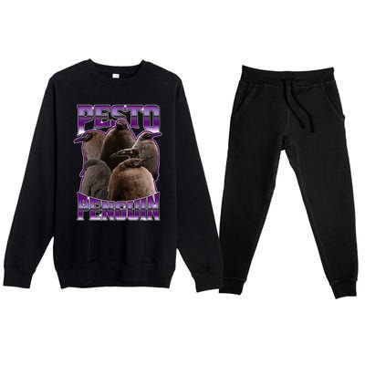 Pesto The Penguin More To Love Absolute Unit Viral Meme Premium Crewneck Sweatsuit Set