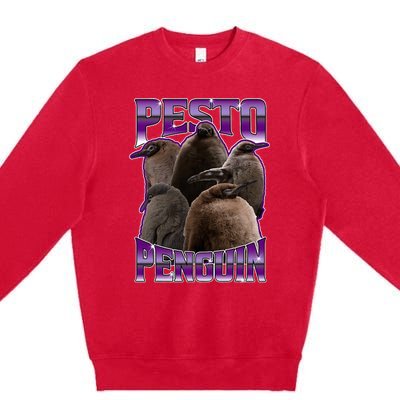 Pesto The Penguin More To Love Absolute Unit Viral Meme Premium Crewneck Sweatshirt