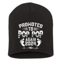 Promoted To Pop Pop Again 2024 Funny Pregnancy Announcement Short Acrylic Beanie