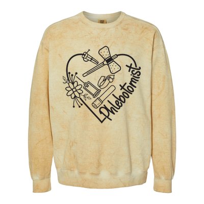 Phlebotomy Technician Phlebotomist Love Heart Colorblast Crewneck Sweatshirt