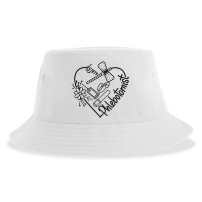 Phlebotomy Technician Phlebotomist Love Heart Sustainable Bucket Hat