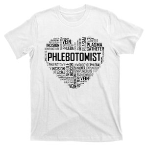 Phlebotomy Technician Phlebotomist Love Heart Gift T-Shirt